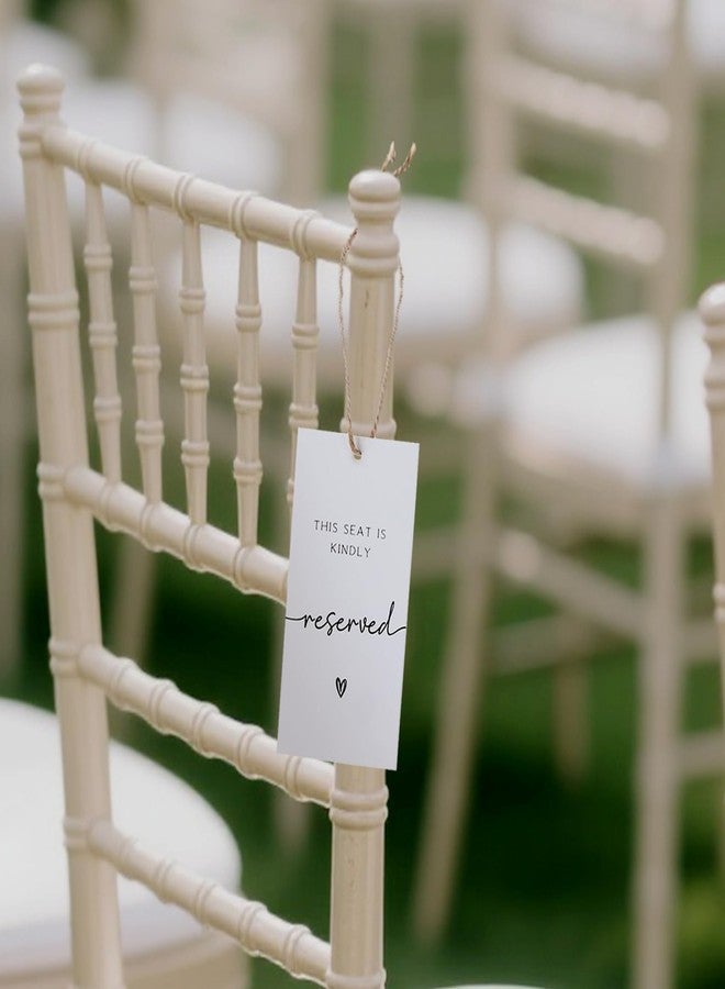 Watersay 36 Pcs Reserved Seating Chair Signs for Wedding Ceremony Reserved Seat Sign Hanging for Important Events Church Pews Chair and Restaurant(White) - Image 3